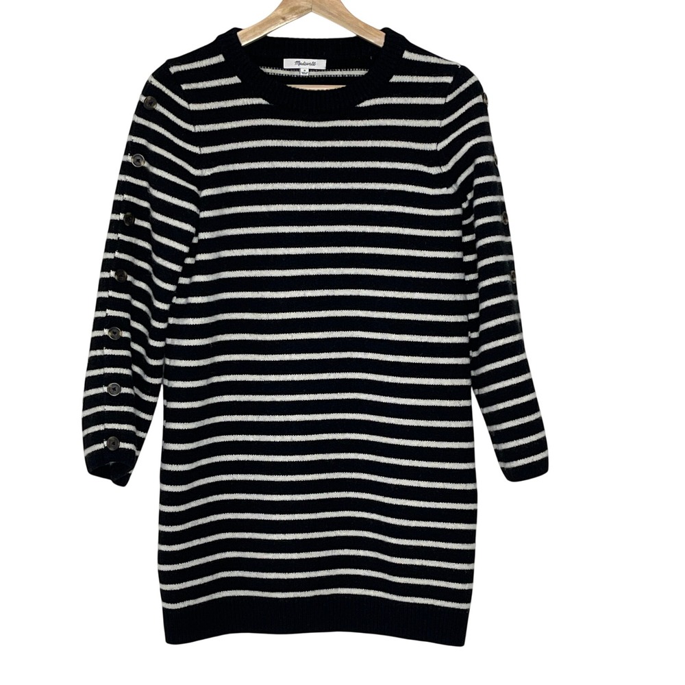 Madewell Women's Striped‎ Merino Wool Knit Sweater  Size M
